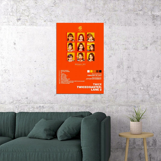 Twice TWICEcoaster Lane 2 Album Cover Music Poster K-pop Home Decor For Living Room Aesthetic Kpop Female Girl Group Cover Trendy Korean Dorm Wall Art - xonomax