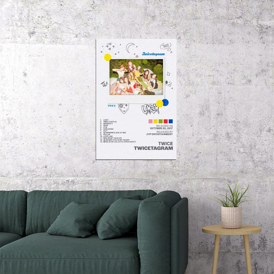 Twice twicetagram Album Cover Music Poster K-pop Home Decor For Living Room Aesthetic Kpop Female Girl Group Cover Trendy Korean Dorm Wall Art - xonomax