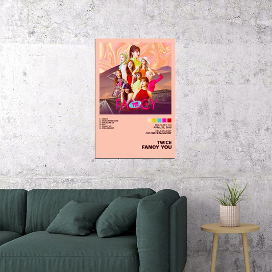 Twice Fancy You Album Cover Music Poster K-pop Home Decor For Living Room Aesthetic Kpop Female Girl Group Cover Trendy Korean Dorm Wall Art - xonomax