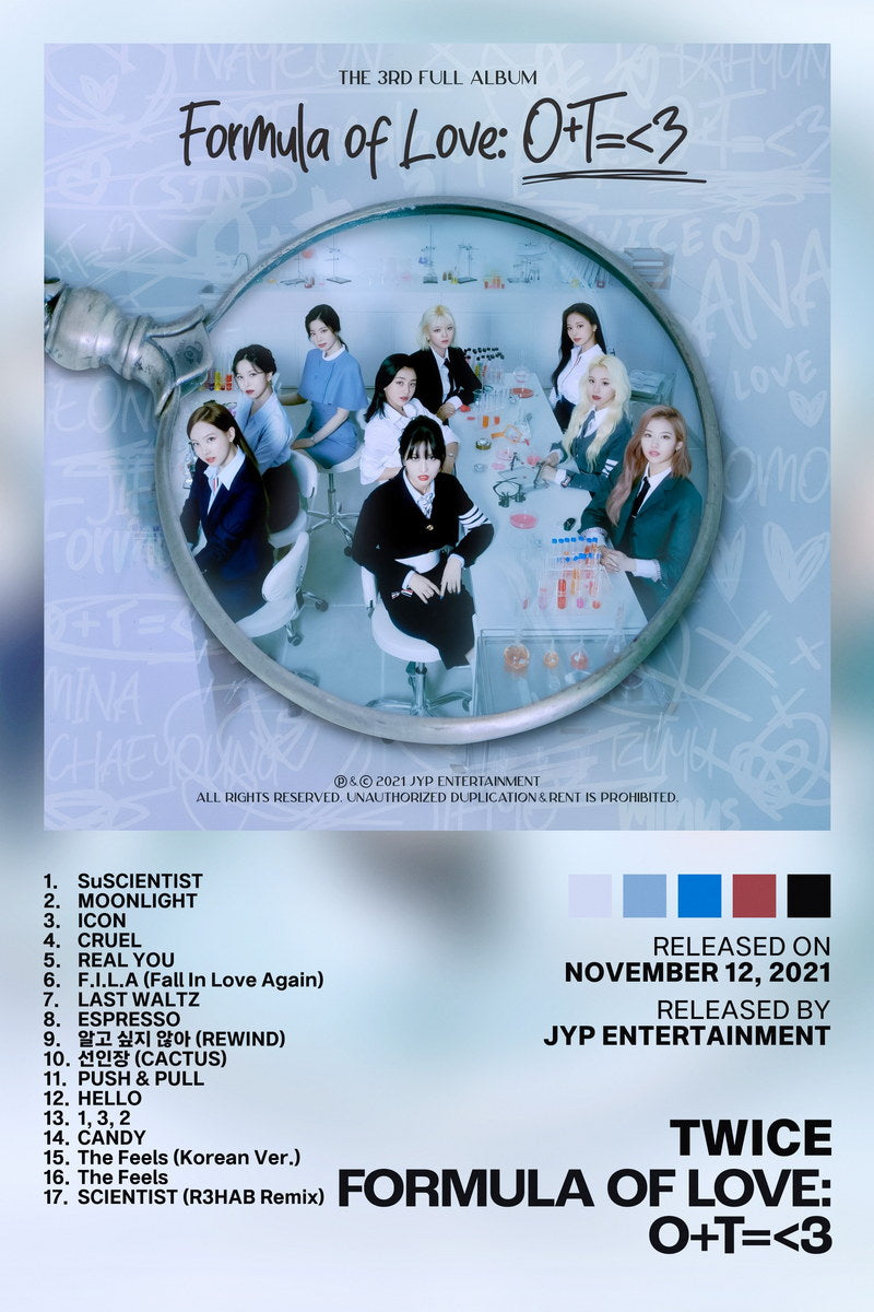 Twice Formula of Love Album Cover Music Poster K-pop Home Decor For Living Room Aesthetic Kpop Female Girl Group Cover Trendy Korean Dorm Wall Art