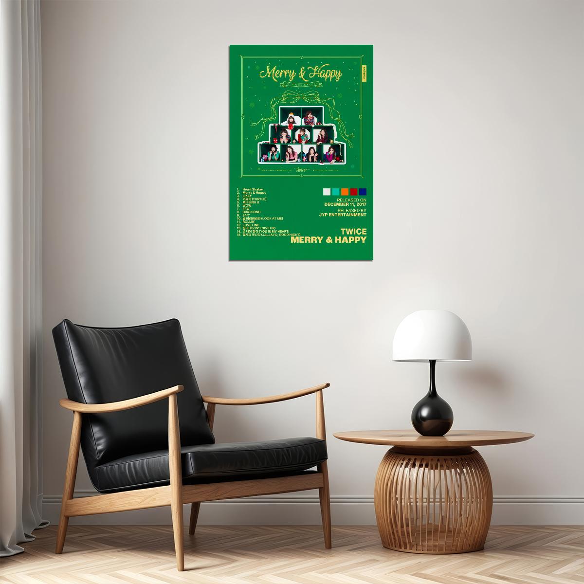 Twice Merry & Happy Album Cover Music Poster K-pop Home Decor For Living Room Aesthetic Kpop Female Girl Group Cover Trendy Korean Dorm Wall Art
