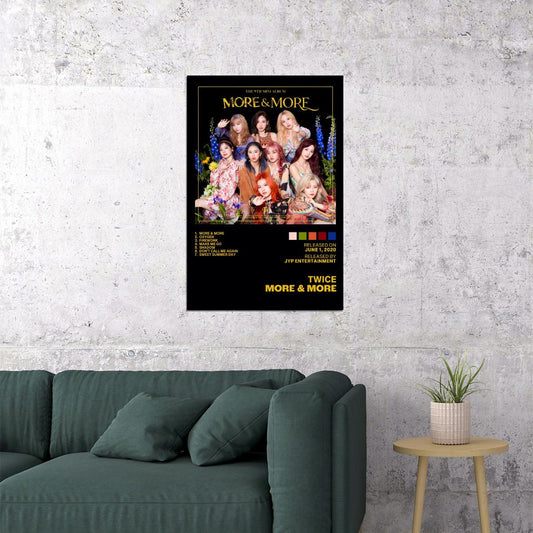 Twice More & More Album Cover Music Poster K-pop Home Decor For Living Room Aesthetic Kpop Female Girl Group Cover Trendy Korean Dorm Wall Art - xonomax