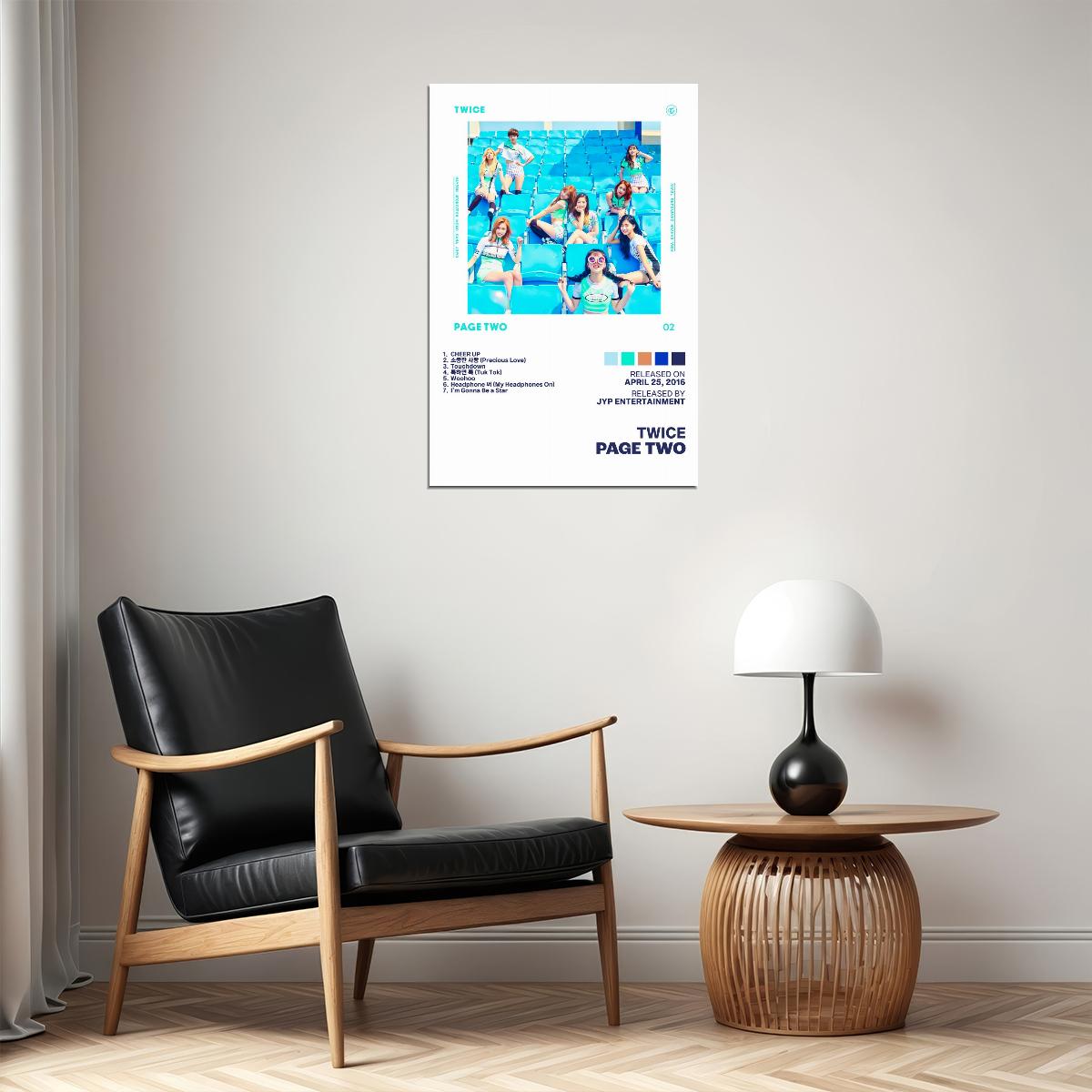 Twice Page Two Album Cover Music Poster K-pop Home Decor For Living Room Aesthetic Kpop Female Girl Group Cover Trendy Korean Dorm Wall Art - xonomax