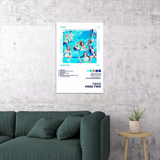 Twice Page Two Album Cover Music Poster K-pop Home Decor For Living Room Aesthetic Kpop Female Girl Group Cover Trendy Korean Dorm Wall Art - xonomax