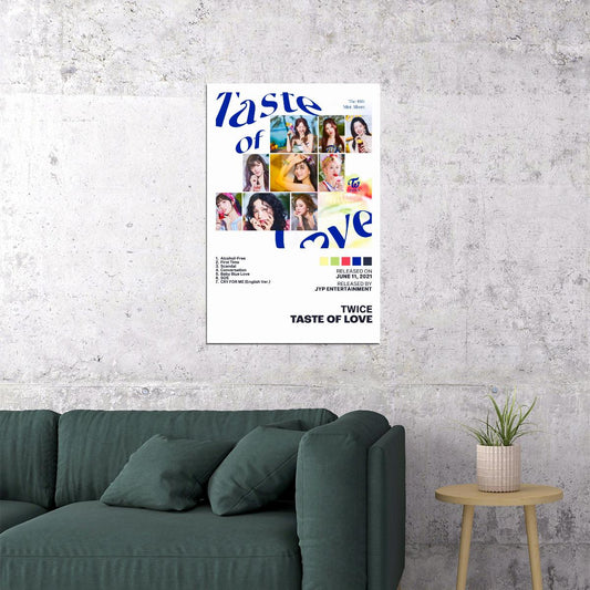 Twice Taste of Love Album Cover Music Poster K-pop Home Decor For Living Room Aesthetic Kpop Female Girl Group Cover Trendy Korean Dorm Wall Art - xonomax