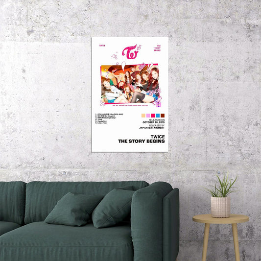Twice The Story Begins Album Cover Music Poster K-pop Home Decor For Living Room Aesthetic Kpop Female Girl Group Cover Trendy Korean Dorm Wall Art - xonomax