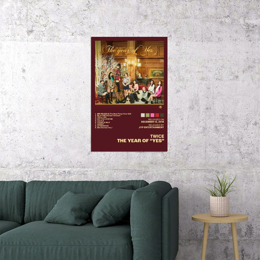 Twice The year of Yes Album Cover Music Poster K-pop Home Decor For Living Room Aesthetic Kpop Female Girl Group Cover Trendy Korean Dorm Wall Art - xonomax