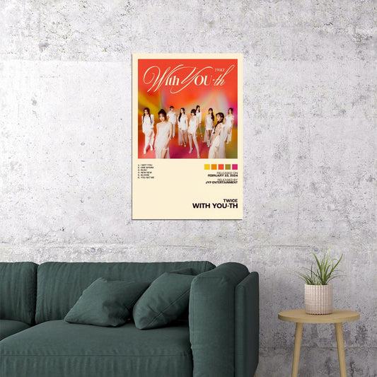 Twice With YOU-th Album Cover Music Poster K-pop Home Decor For Living Room Aesthetic Kpop Female Girl Group Cover Trendy Korean Dorm Wall Art - xonomax