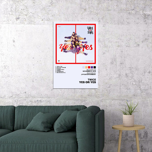 Twice Yes or Yes Album Cover Music Poster K-pop Home Decor For Living Room Aesthetic Kpop Female Girl Group Cover Trendy Korean Dorm Wall Art - xonomax