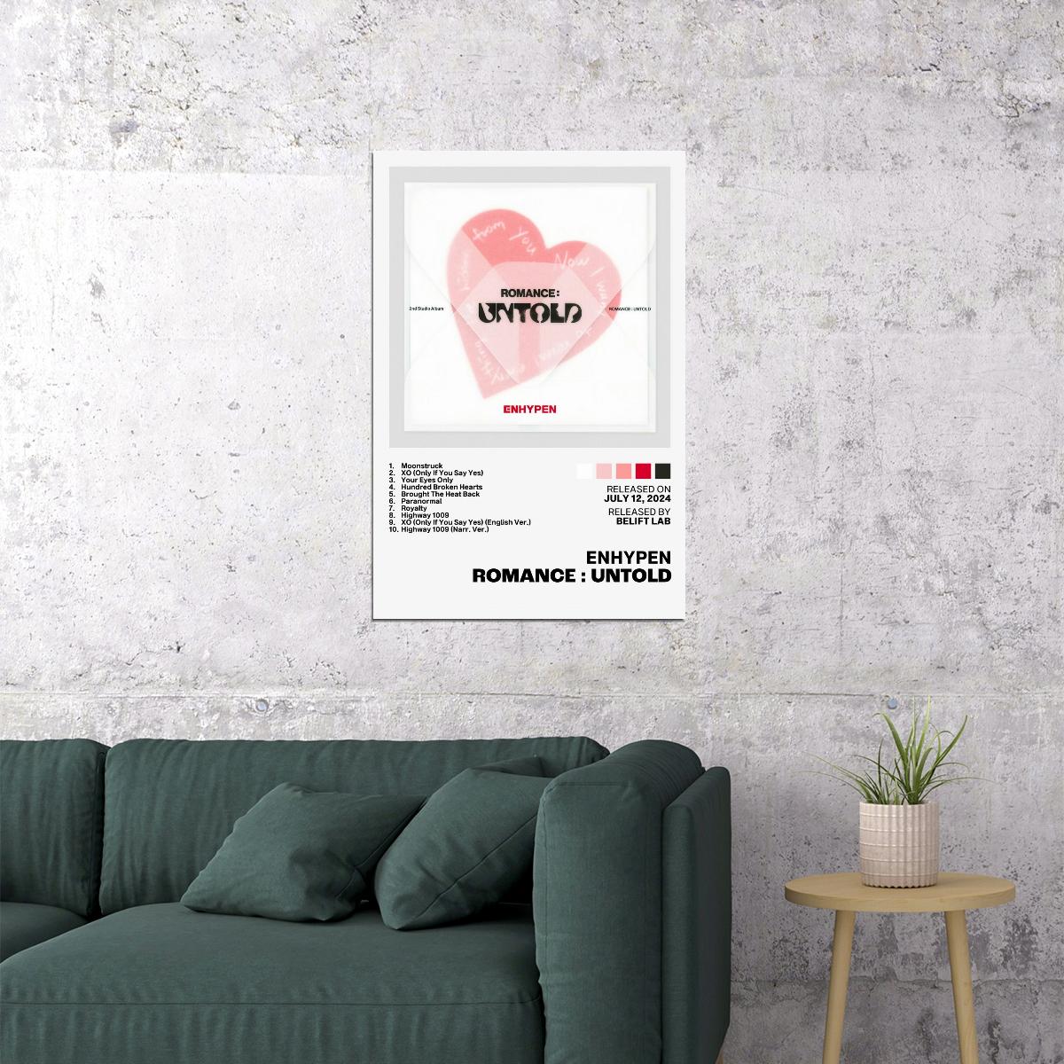 Enhypen Romance Untold Album Cover Music Poster K-pop Home Decor For Living Room Aesthetic Kpop Boy Girl Group Cover Trendy Korean Dorm Wall Art - xonomax