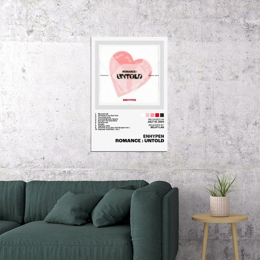 Enhypen Romance Untold Album Cover Music Poster K-pop Home Decor For Living Room Aesthetic Kpop Boy Girl Group Cover Trendy Korean Dorm Wall Art - xonomax