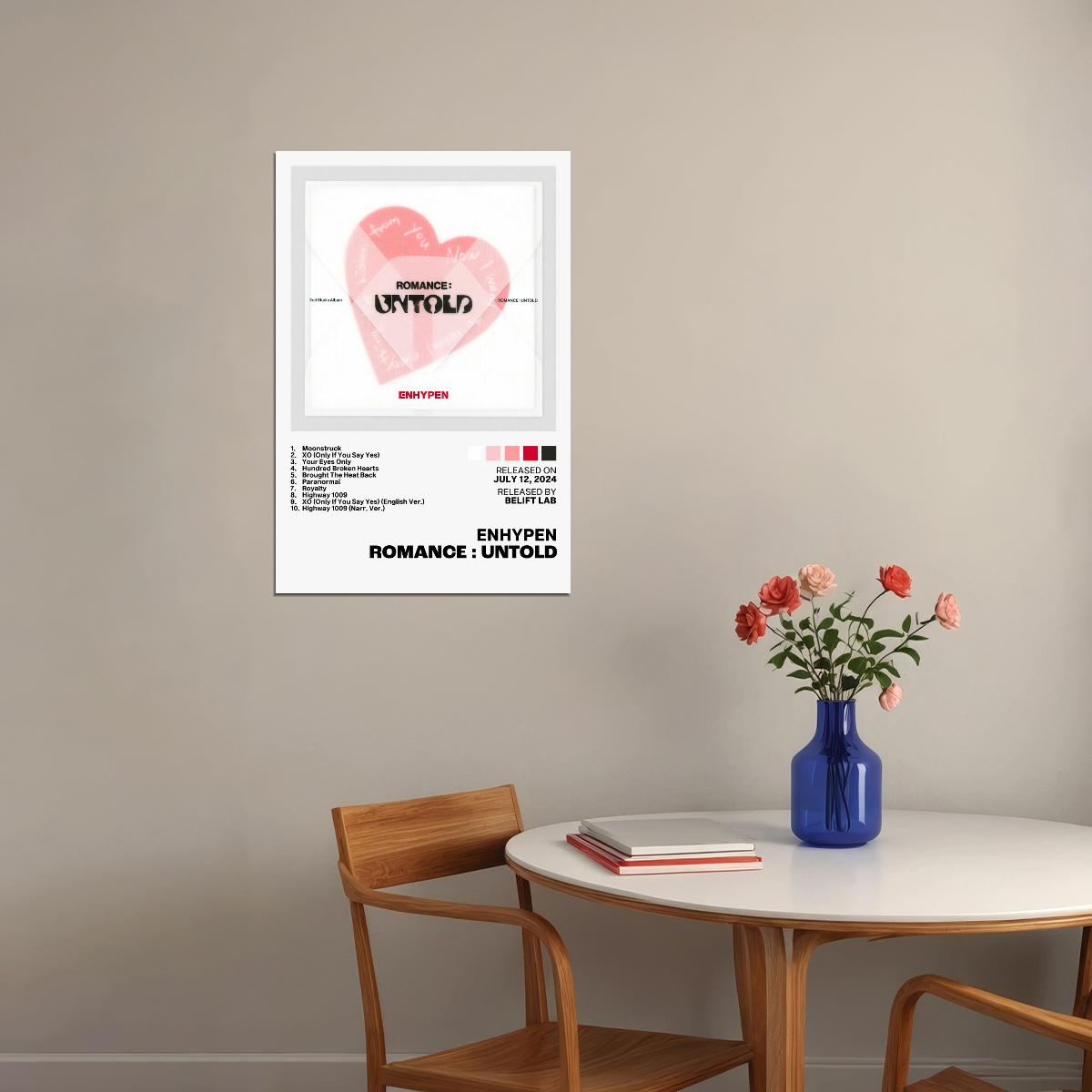 Enhypen Romance Untold Album Cover Music Poster K-pop Home Decor For Living Room Aesthetic Kpop Boy Girl Group Cover Trendy Korean Dorm Wall Art - xonomax