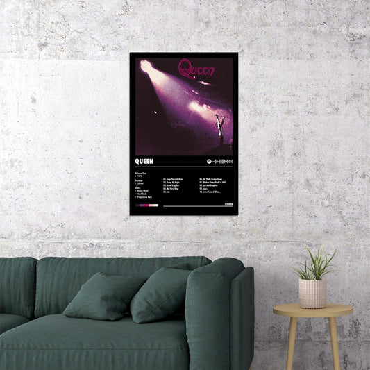 Queen Queen Black Album Cover Music Poster Rock Wall Art Home Decor for Living Room Vintage Rock Band Aesthetic Classic Rock Music Print Retro Legendary Band - xonomax