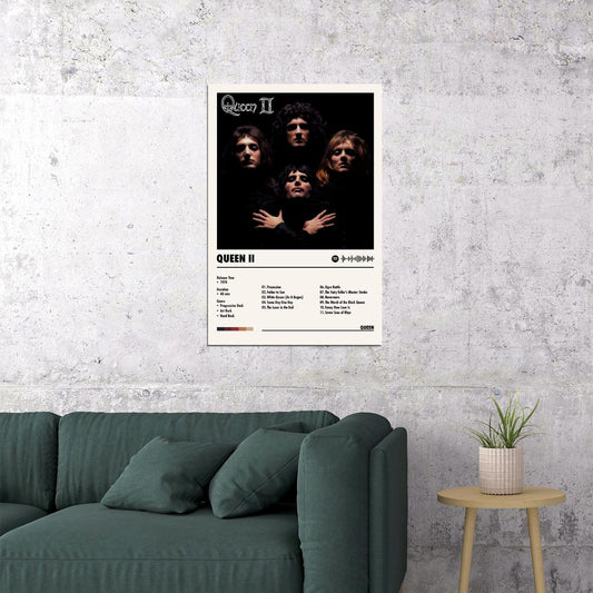 Queen Queen Ii Album Cover Music Poster Rock Wall Art Home Decor for Living Room Vintage Rock Band Aesthetic Classic Rock Music Print Retro Legendary Band - xonomax