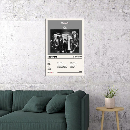 Queen The Game Album Cover Music Poster Rock Wall Art Home Decor for Living Room Vintage Rock Band Aesthetic Classic Rock Music Print Retro Legendary Band - xonomax