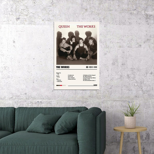 Queen The Works Album Cover Music Poster Rock Wall Art Home Decor for Living Room Vintage Rock Band Aesthetic Classic Rock Music Print Retro Legendary Band - xonomax