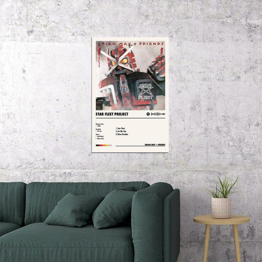 Brian May Star Fleet Project Album Cover Music Poster Rock Wall Art Home Decor for Living Room Vintage Rock Band Aesthetic Classic Rock Music Print Retro Legendary Band - xonomax