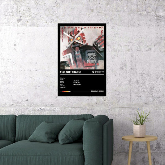 Brian May Star Fleet Project Black Album Cover Music Poster Rock Wall Art Home Decor for Living Room Vintage Rock Band Aesthetic Classic Rock Music Print Retro Legendary Band - xonomax