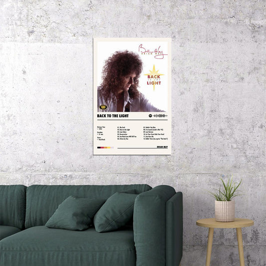 Brian May Back to the Light Album Cover Music Poster Rock Wall Art Home Decor for Living Room Vintage Rock Band Aesthetic Classic Rock Music Print Retro Legendary Band - xonomax