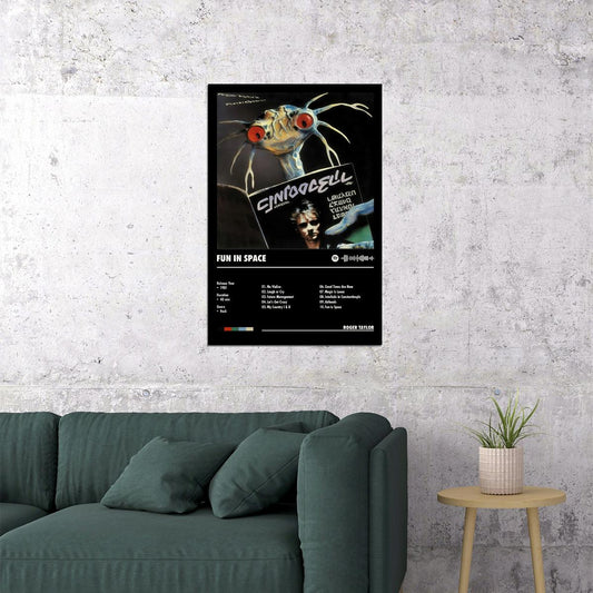 Roger Taylor Fun in Space Black Album Cover Music Poster Rock Wall Art Home Decor for Living Room Vintage Rock Band Aesthetic Classic Rock Music Print Retro Legendary Band - xonomax