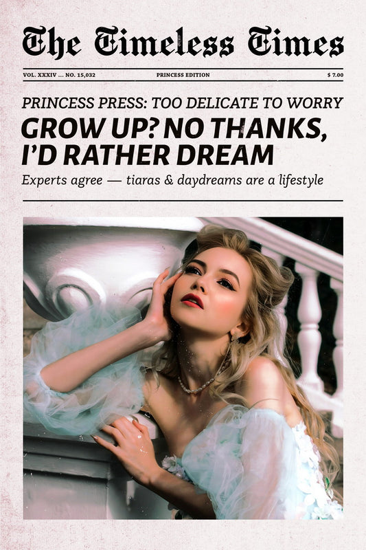 Dreamy Soft Girl Poster Trendy Newspaper Print Whimsical Coquette Wall Art Bedroom Dorm Girls Room Decor Princess Daydream Aesthetic - xonomax