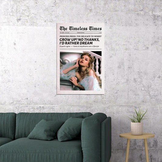 Dreamy Soft Girl Poster Trendy Newspaper Print Whimsical Coquette Wall Art Bedroom Dorm Girls Room Decor Princess Daydream Aesthetic - xonomax