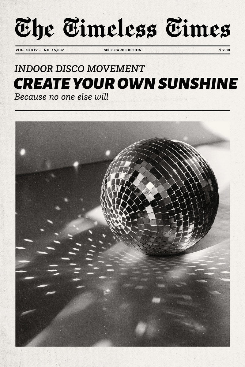 Disco Aesthetic Poster Black And White Newspaper Print Funky Disco Wall Art Teen Girl Dorm Bedroom Decor Trendy Y2K Party Mood