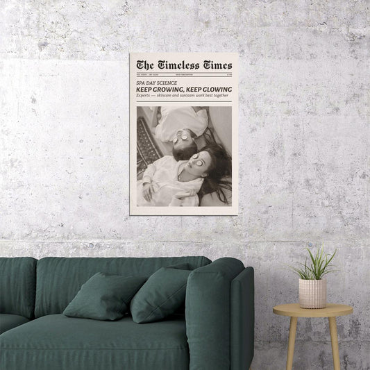 Trendy Girly Poster Newspaper Print Girls Friendship Wall Art Dorm Room Bedroom Spa Corner Decor Bestie Gift Clean Girl Aesthetic - xonomax