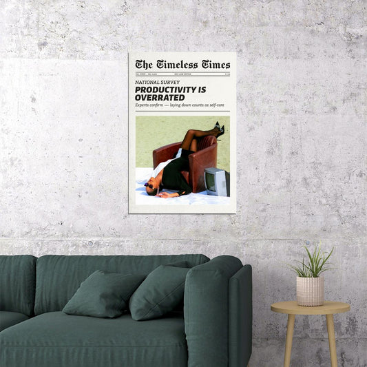 Inspirational Quotes Poster Newspaper Print Main Character Energy Wall Art Trendy Girlboss Decor Minimalist Irony Aesthetic - xonomax