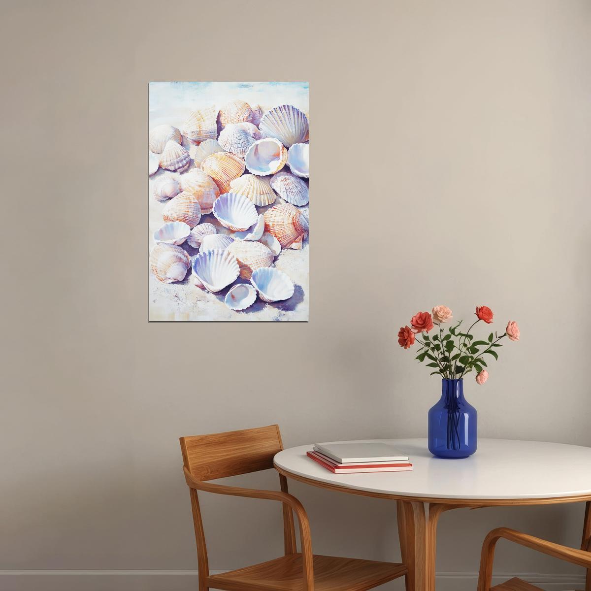 Coastal Cowgirl Poster Preppy Beach Seashell Print Southern Girl Decor Coastal Granddaughter Aesthetic Painting - xonomax