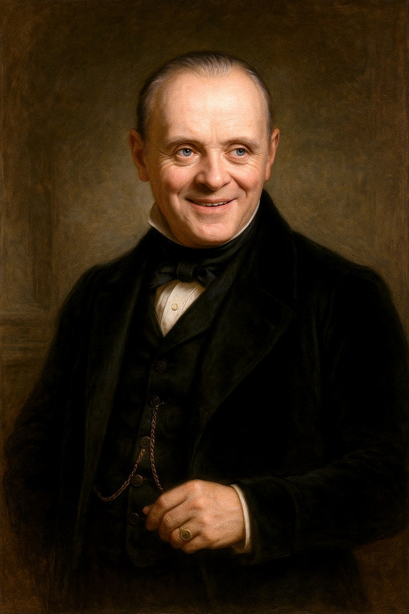 Anthony Hopkins Celebrity Poster Funny Celebrity Wall Art Pop Culture Decor Faux Oil Painting Art Print - xonomax