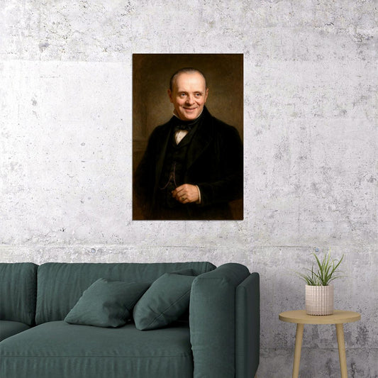 Anthony Hopkins Celebrity Poster Funny Celebrity Wall Art Pop Culture Decor Faux Oil Painting Art Print - xonomax