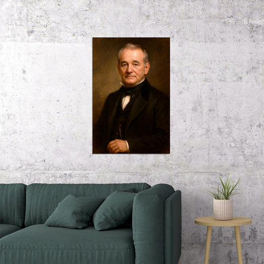 Bill Murray Celebrity Poster Funny Celebrity Wall Art Pop Culture Decor Faux Oil Painting Art Print - xonomax