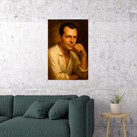 Bruce Willis Young Celebrity Poster Funny Celebrity Wall Art Pop Culture Decor Faux Oil Painting Art Print - xonomax