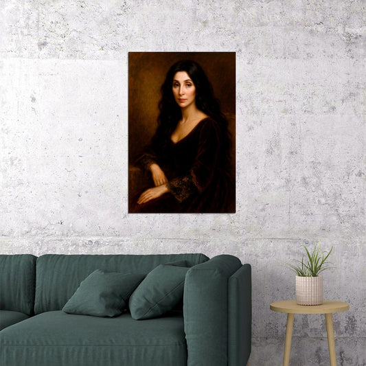 Cher Celebrity Poster Funny Celebrity Wall Art Pop Culture Decor Faux Oil Painting Art Print - xonomax