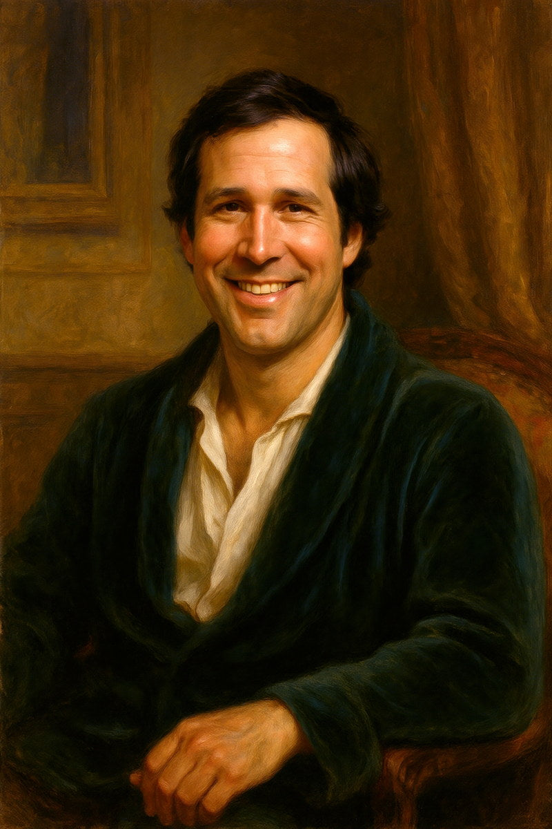 Chevy Chase Celebrity Poster Funny Celebrity Wall Art Pop Culture Decor Faux Oil Painting Art Print - xonomax