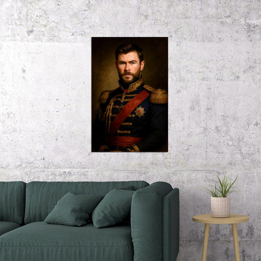 Chris Hemsworth Celebrity Poster Funny Celebrity Wall Art Pop Culture Decor Faux Oil Painting Art Print - xonomax