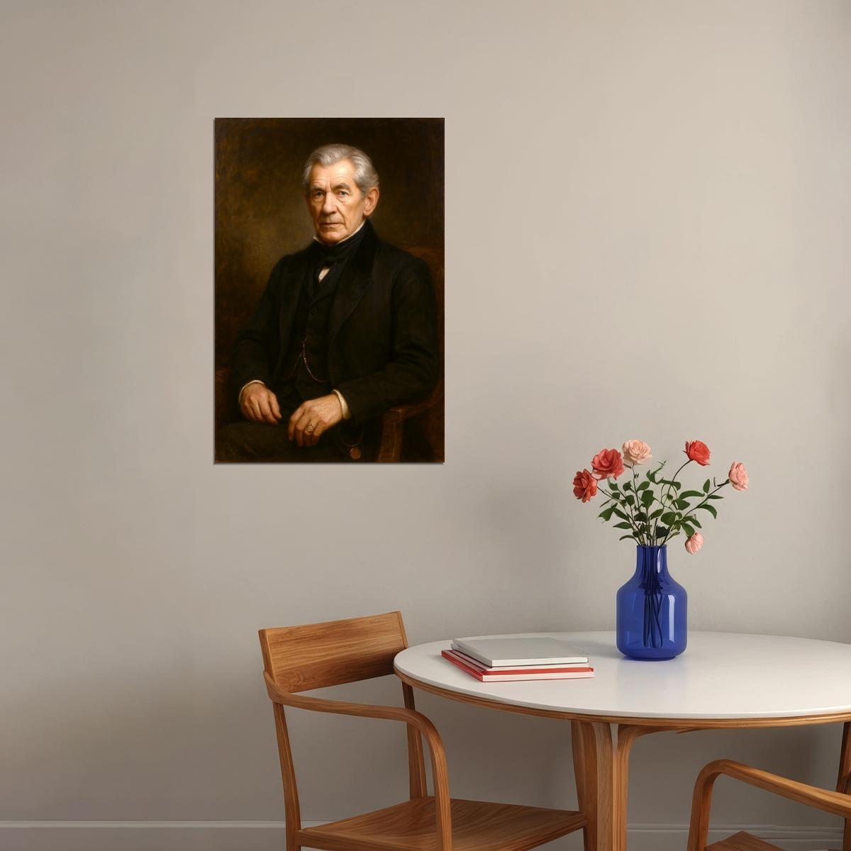 Ian Mckellen Celebrity Poster Funny Celebrity Wall Art Pop Culture Decor Faux Oil Painting Art Print - xonomax
