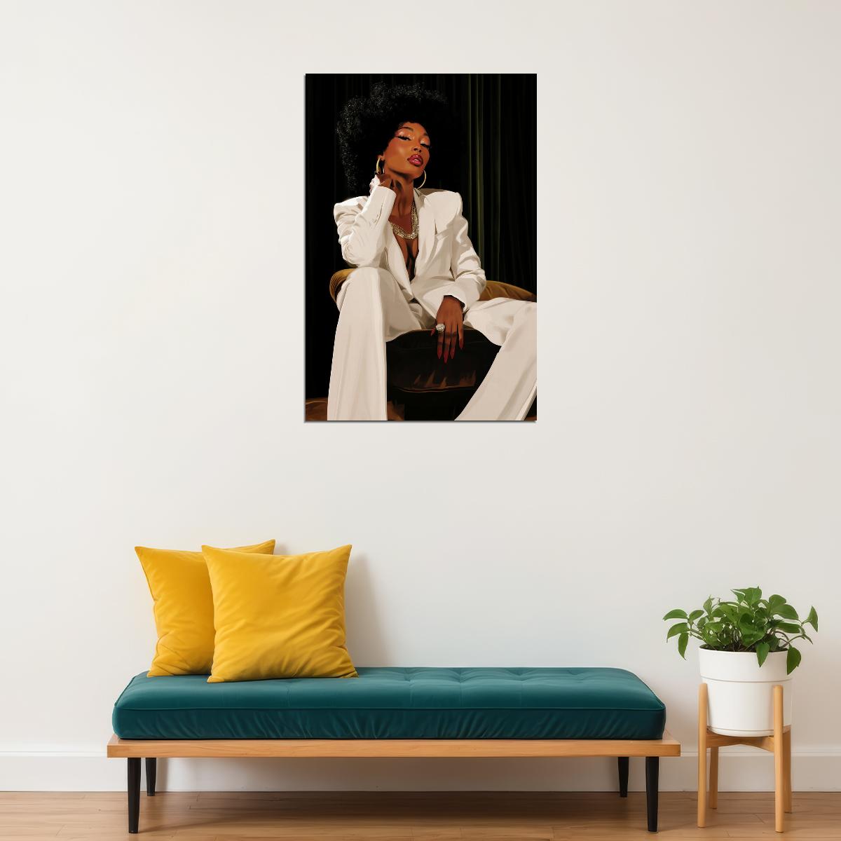 Black Woman Luxury Wall Art African American Poster Black Girl Art Print Living Room Office Dressing Room Classy Decor - xonomax