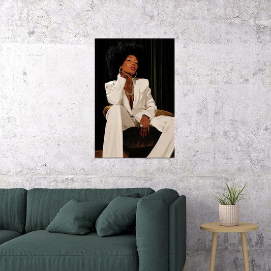 Black Woman Luxury Wall Art African American Poster Black Girl Art Print Living Room Office Dressing Room Classy Decor - xonomax
