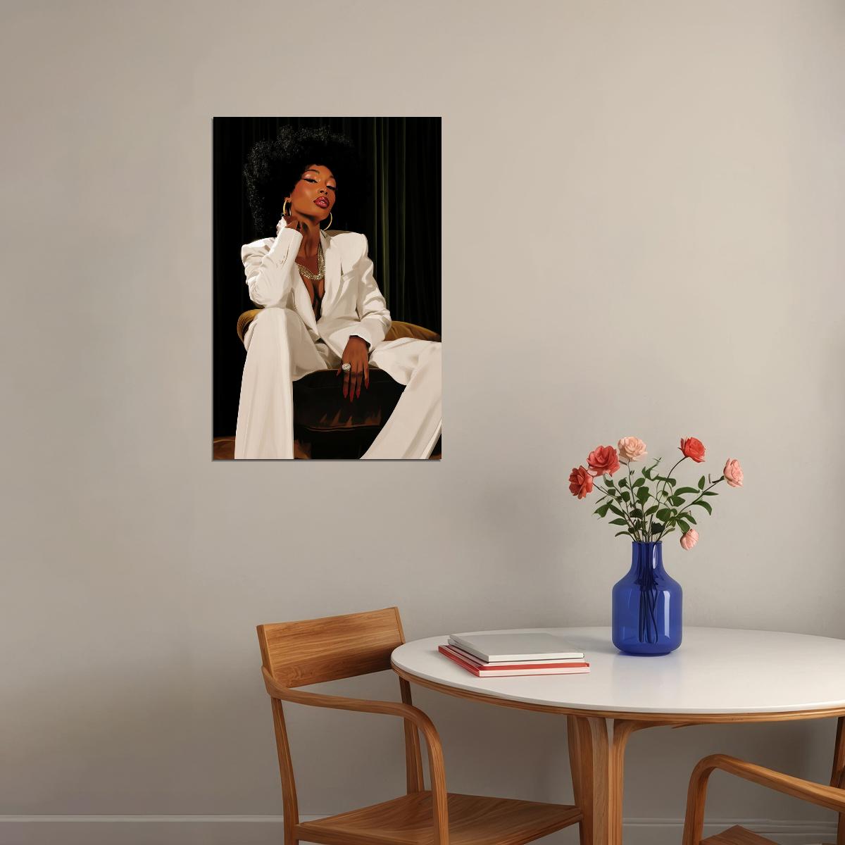 Black Woman Luxury Wall Art African American Poster Black Girl Art Print Living Room Office Dressing Room Classy Decor - xonomax
