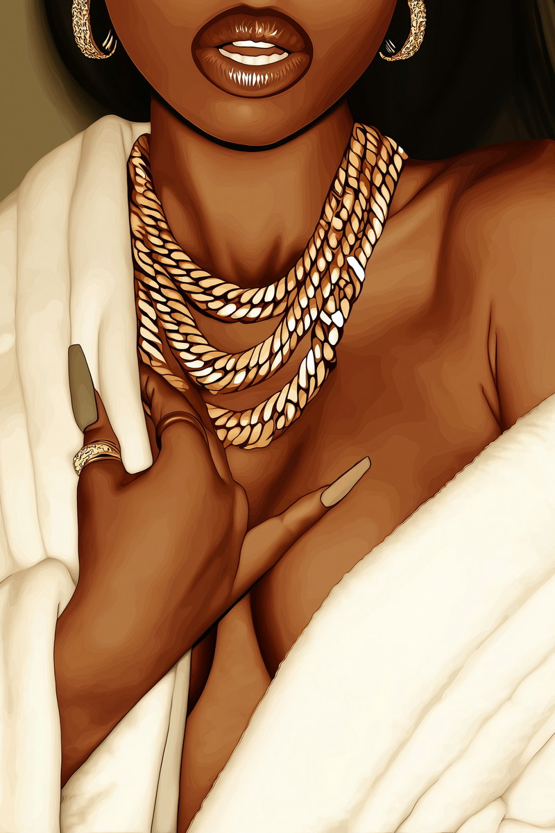 Black Woman Wall Art Sexy African American Poster Black Girl Art Print Dressing Room Bathroom Glam Decor - xonomax
