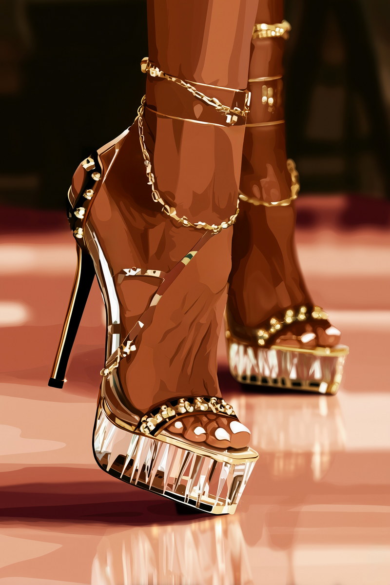 High Heels Wall Art Black Woman African American Poster Black Girl Art Print Dressing Room Entryway Fashion Decor - xonomax