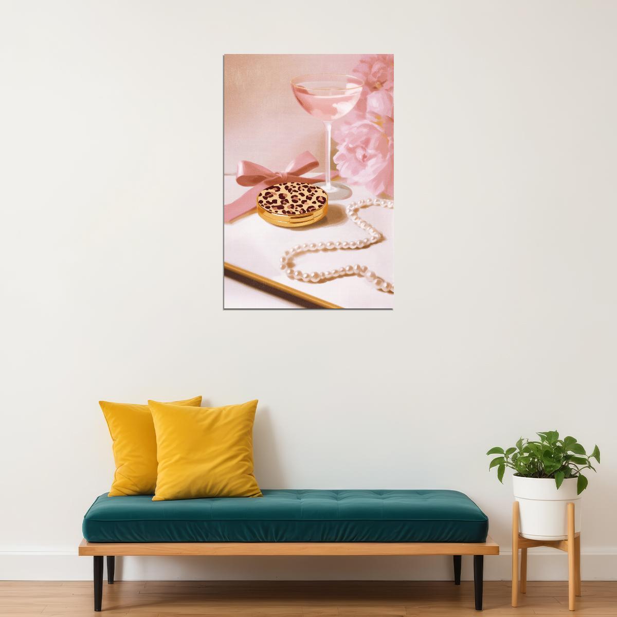 Soft Coquette Wall Art Girly Fashion Wall Decor Pink Posters For Room Aesthetic Feminine Bathroom Bar Cart Bedroom Decor - xonomax