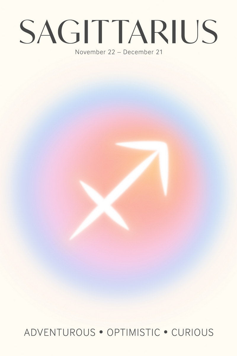 Sagittarius Astrology Aura Poster Spiritual Zodiac Sign Wall Art with Pastel Gradient Dreamy Soft Abstract Print Celestial Ethereal Aesthetic Decor for Bedroom Dorm Home Office