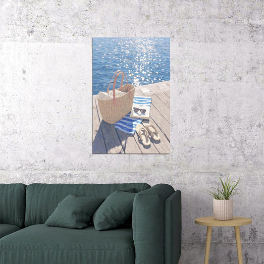 Coastal Granddaughter Painting Bookish Wall Art Coastal Cowgirl Beach Picnic for Teen Girls Room or Beachy Bedroom Aesthetic - xonomax