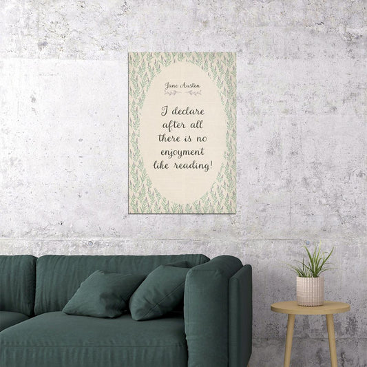 Botanical Wall Art Jane Austen Bookish Poster Floral Bookish Decor Vertical Wall Art for Reading Nook or Library Decor Gift for Readers - xonomax