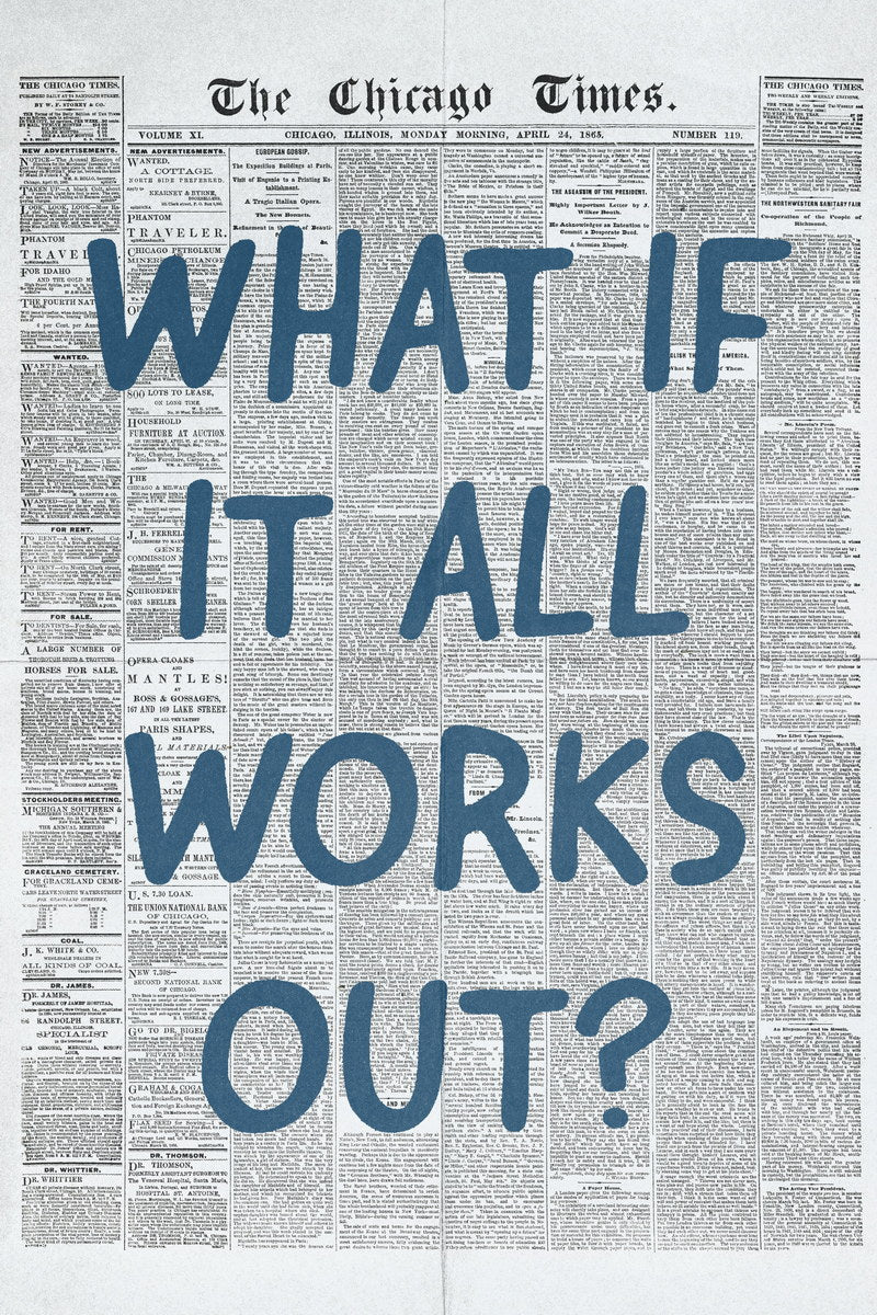 Trendy Newspaper Motivational Poster What If It All Works Out Wall Art Positive Affirmations Wall Decor for Home Office or Dorm - xonomax