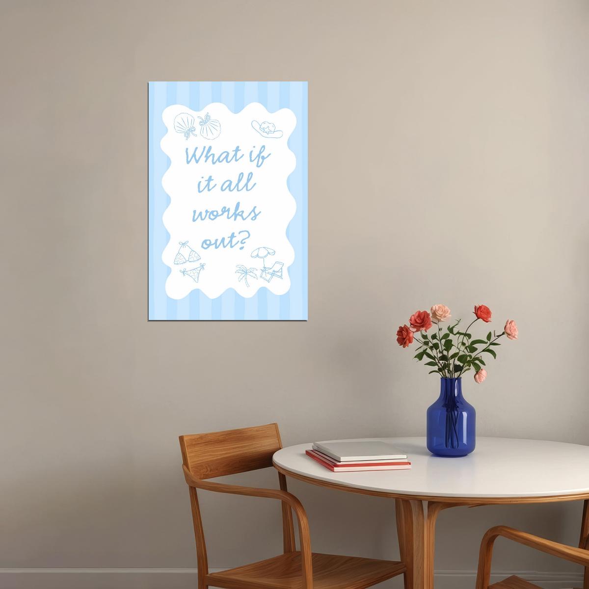 Coastal Granddaughter Motivational Poster What If It All Works Out Wall Art Positive Affirmations Wall Decor - xonomax