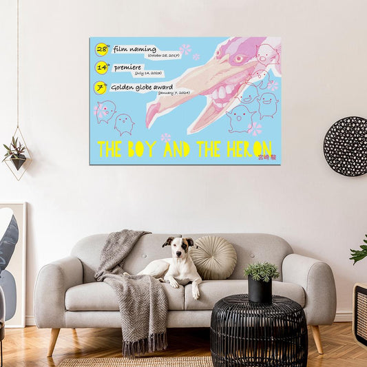 The Boy And The Heron Cartoon Anime Art Movie Poster - xonomax